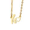 Fashion Initial Pendant Necklace For Women Letter Name Hollow Out Heart Charm Stainless Steel Gold Color Chain Jewelry Gift