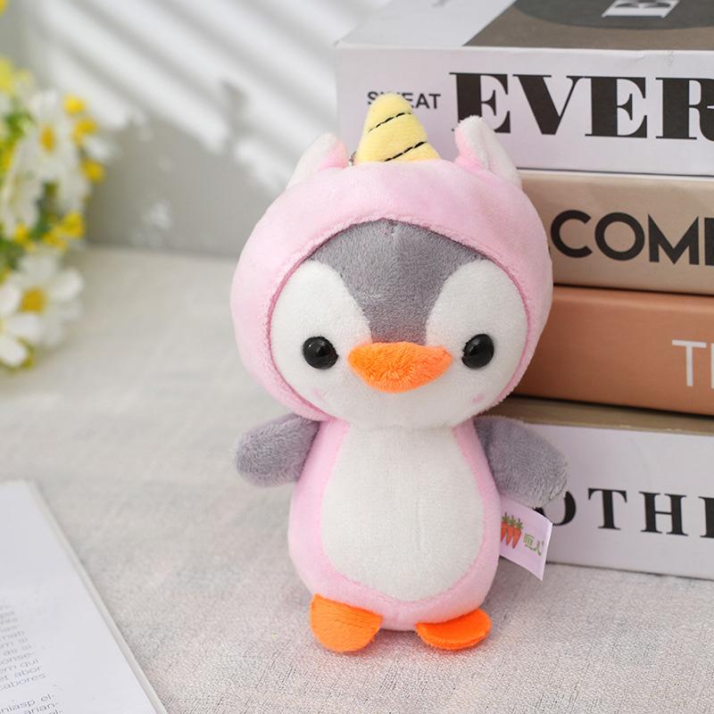 Animais de Pelúcia Fofos Pinguim Boneco Chaveiro Brinquedo de Pelúcia Pinguim Pequeno se Transforma em Dinossauro Sapo Boneco Chaveiro Pingente de Bolsa Presente