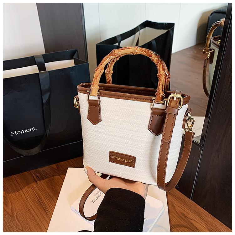 

Пляжный ветер плетеная маленькая сумка женская новая летняя сумка через плечо, сумка-мессенджер, сумка-ведро, соломенная сумка белый