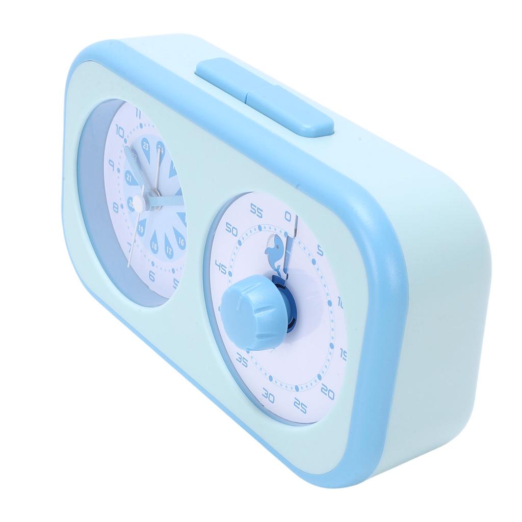 3 In 1 Timer Spouting Whale Pattern Visual Timer with Quiet Clock Loud Volume Alarm Clock for Time Management Tool