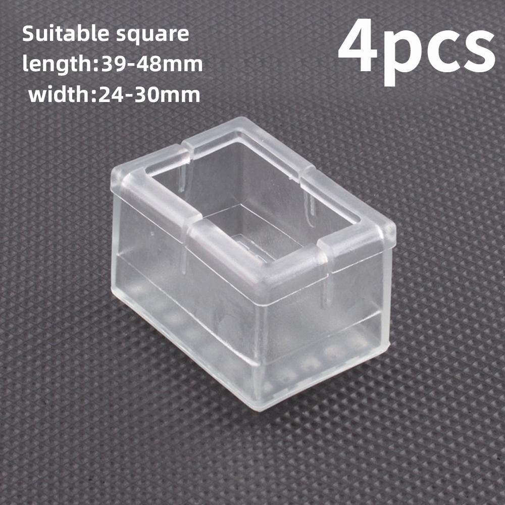4pcs/set Chair Leg Protectors Caps PVC No Noise Feet Pads Table Foot Covers Round Square Bottom Non-Slip Floor Protective Cover