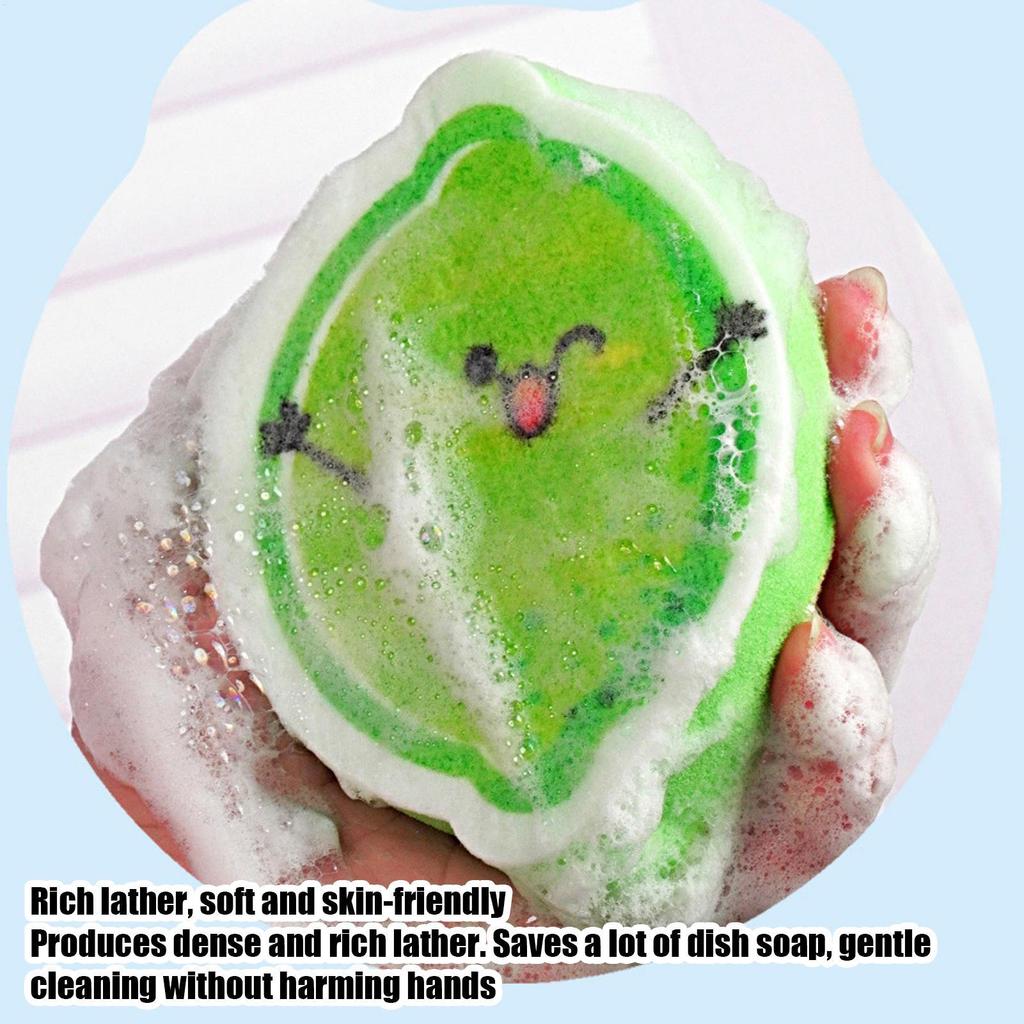 1PC Kitchen Dishwashing Soft Sponge Absorbent Clean Rub Pot Rust Scouring Pad Removing Kits Household Cleaning Brush Sponge