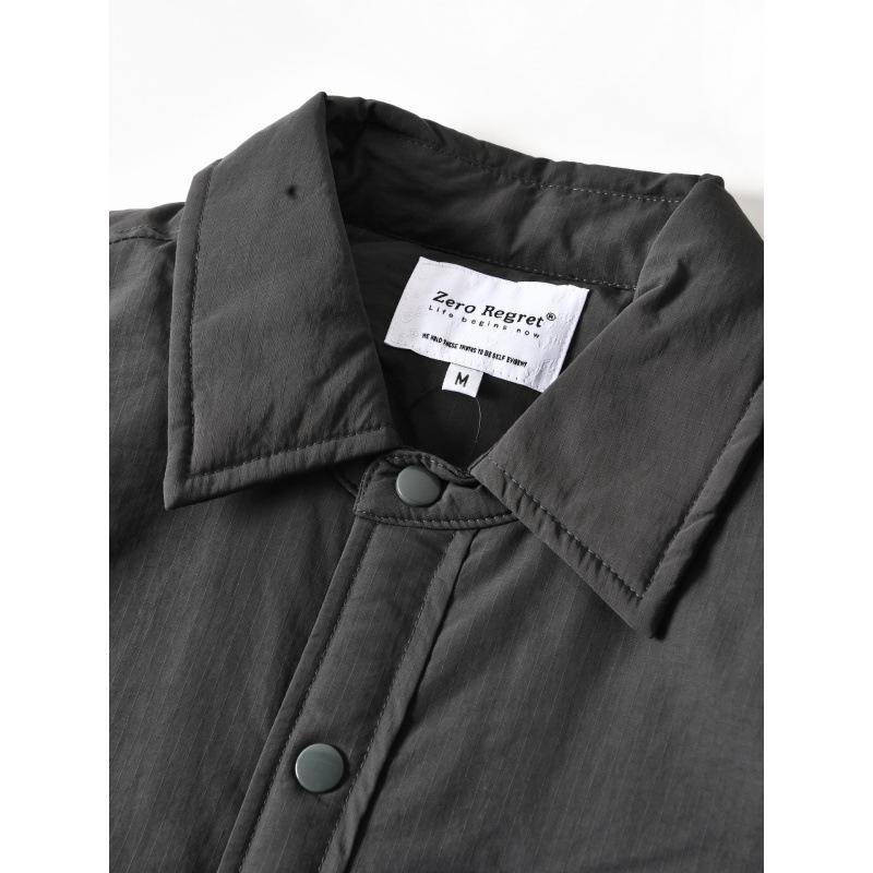 Men's Autumn/Winter Windproof Quilted Cotton Jacket - Water-Repellent, Warm, Casual, Loose Fit