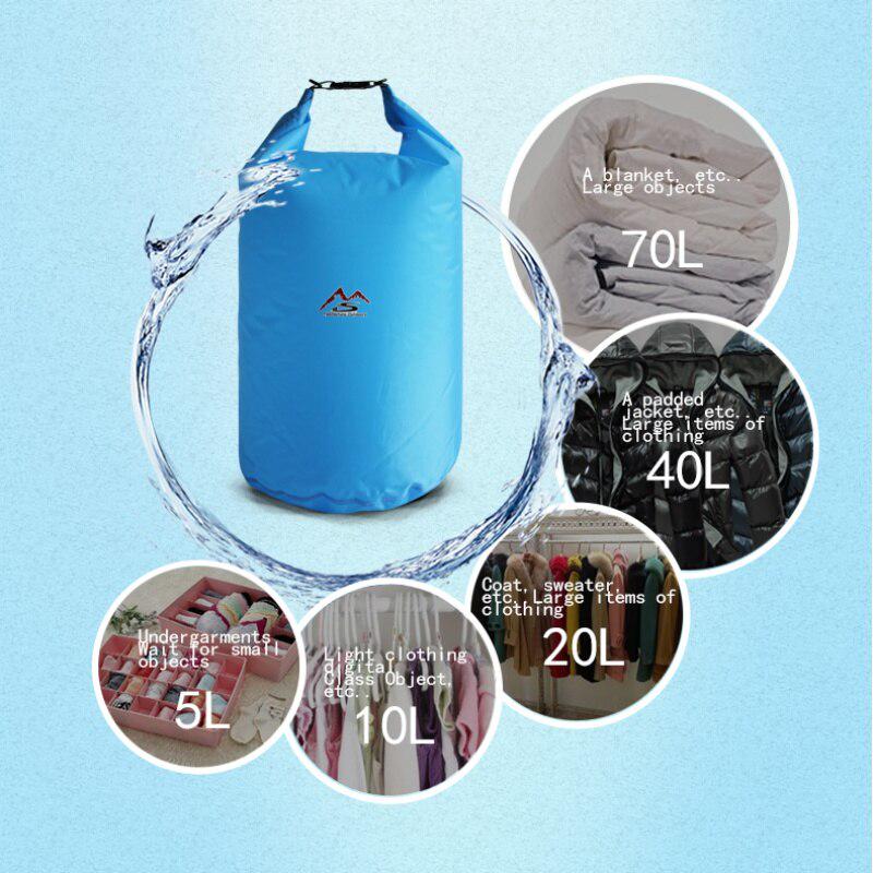 5L/10L/20L/40L/70L Waterproof Large Capacity Pouch Dry Bag Sack For Camping Drifting Hiking Swimming Bags