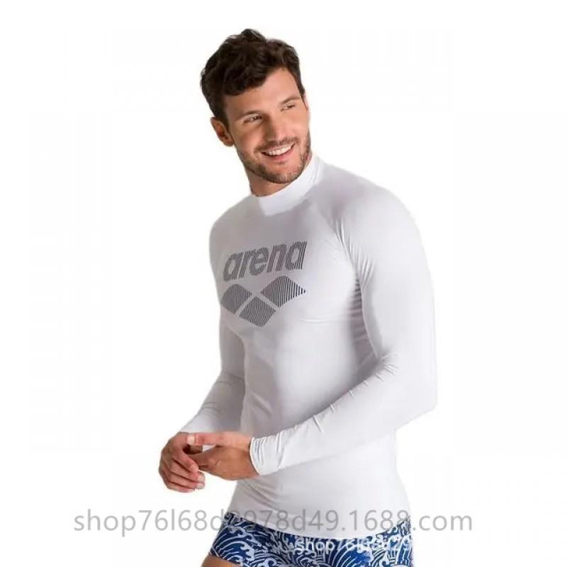 Mens UV Protection Long Sleeve Rash Guard Surfing Diving Swimming Water Sports Sun Quick Dry