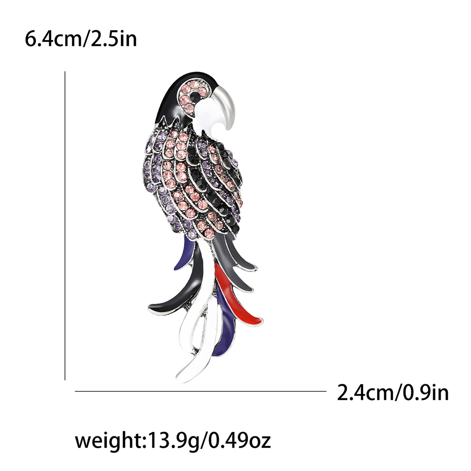 

Модный креативный горный хрусталь капающий попугай брошь персонализированный животный корсаж пальто костюм аксессуары