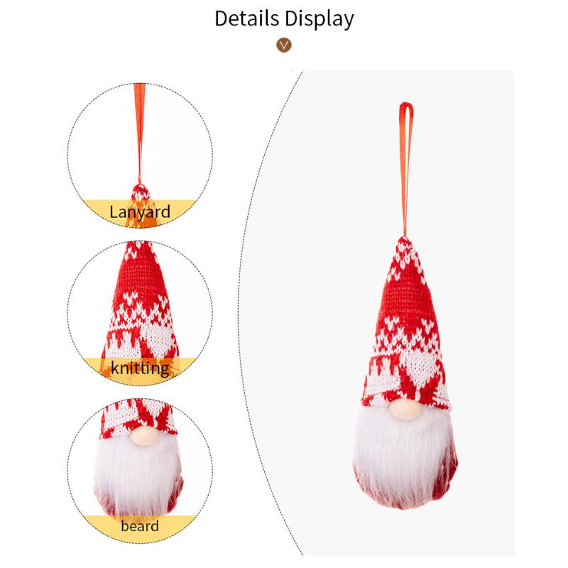 Knit Christmas Gnome Ornaments Set - Faceless Doll Tree Hanging Decor for Holiday Home & Festive Forest Theme