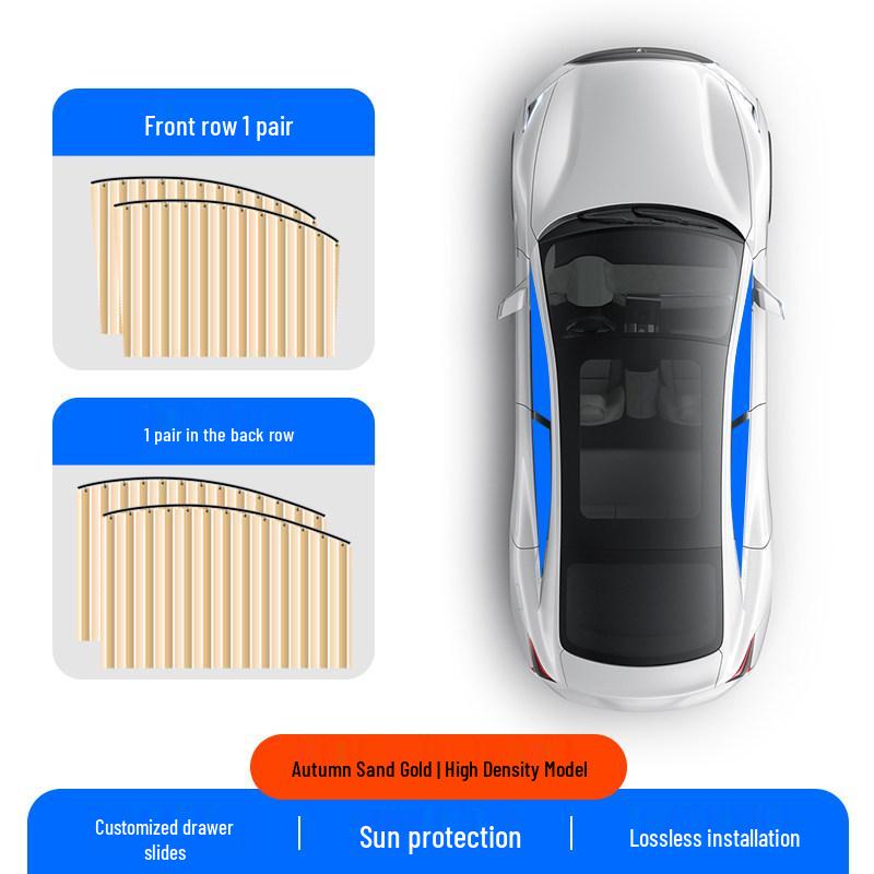Car Window Sun Shade Blackout Curtain - Sun Shield for Driver's Seat and Windshield, Protecting Vehicle Interior