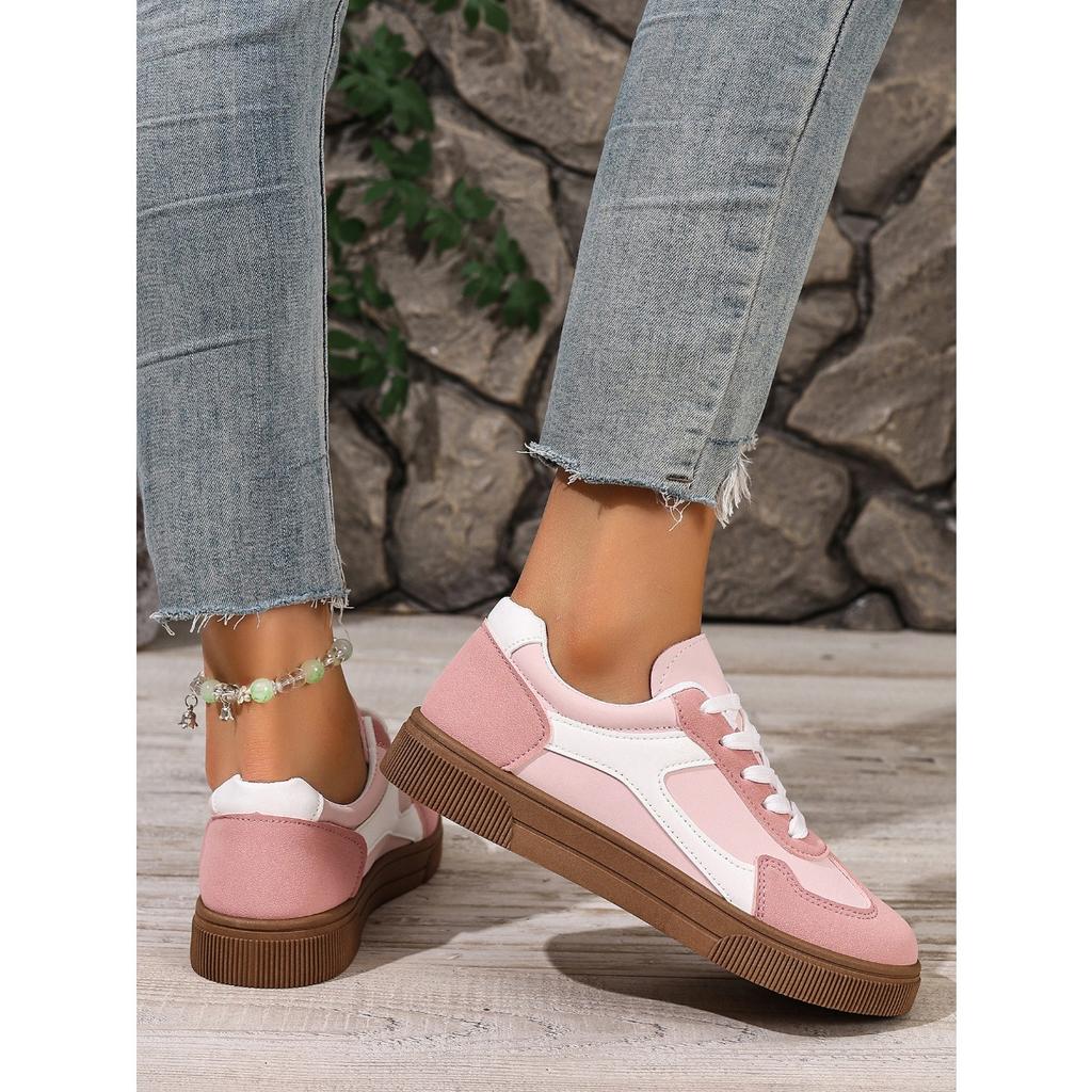 Women's Lace Up Sports Shoes - Low Cut Design, Suitable for Fitness, Skateboarding, Daily Wear and Casual Shoes All Season, Women's Sports Shoes