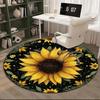 Sunflower Kaleidoscope Pattern round carpet Chair cushion Round Entryway Rug, Soft Round Rugs for Living Room, Bedroom, Circle Carpet decor gifts