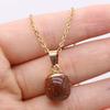 1pc Natural Stone Pendant Necklace Amethyst Pink Crystal Fashion Necklace Jewelry Gifts for Women Girls