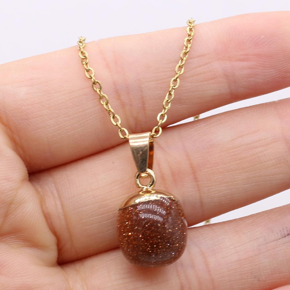1pc Natural Stone Pendant Necklace Amethyst Pink Crystal Fashion Necklace Jewelry Gifts for Women Girls