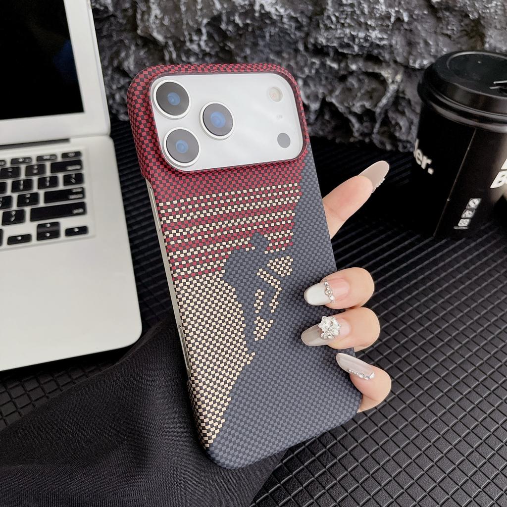 Slim Smooth-touch Frameless Carbon Fiber Texture Case For IPhone 17Pro Max Air 16E 15 14 13 12 Plus Water Ripple Anti-Drop Cover