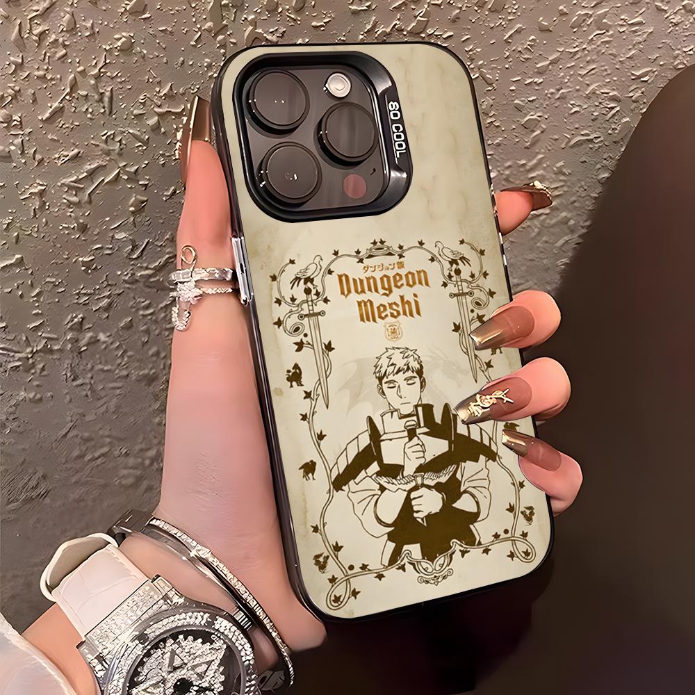 

D-DungeonM- Meshi Phone Case For IPhone17 Air 16 15 14 Plus 13 12 11 Pro XS Max Silver Black Bumper Case iPhone 15 Plus