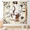 Retro Tableware Kitchen Text Curtain Panels,Distressed Wood Fork Spoon Sweet Home Slogan Full Print Drapes For Bakery Cafe Decor