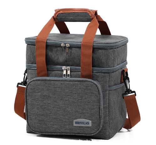 

Fashion Crossbody Insulated Lunch Bag – Large Capacity Thermal Food Organizer for Business & Daily Use сірий колір
