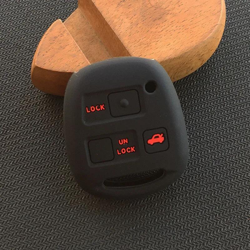 Silicone Car Key Cover Case For Toyota Avensis Camry Corolla For Lexus 3 Buttons Remote Key Jacket Fob Case Car styling No Logo