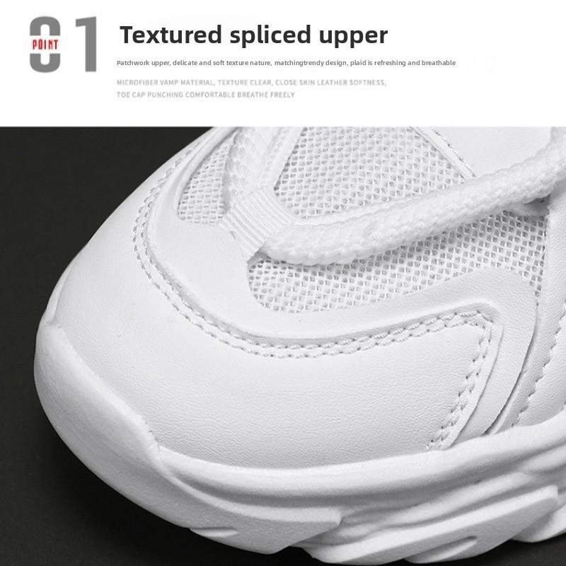 Modische Sneaker für Herren Hochwertiges Leder Freizeitschuhe Mesh Atmungsaktiv Sport Laufschuhe Plateau Tennisschuhe Zapatillas Hombre