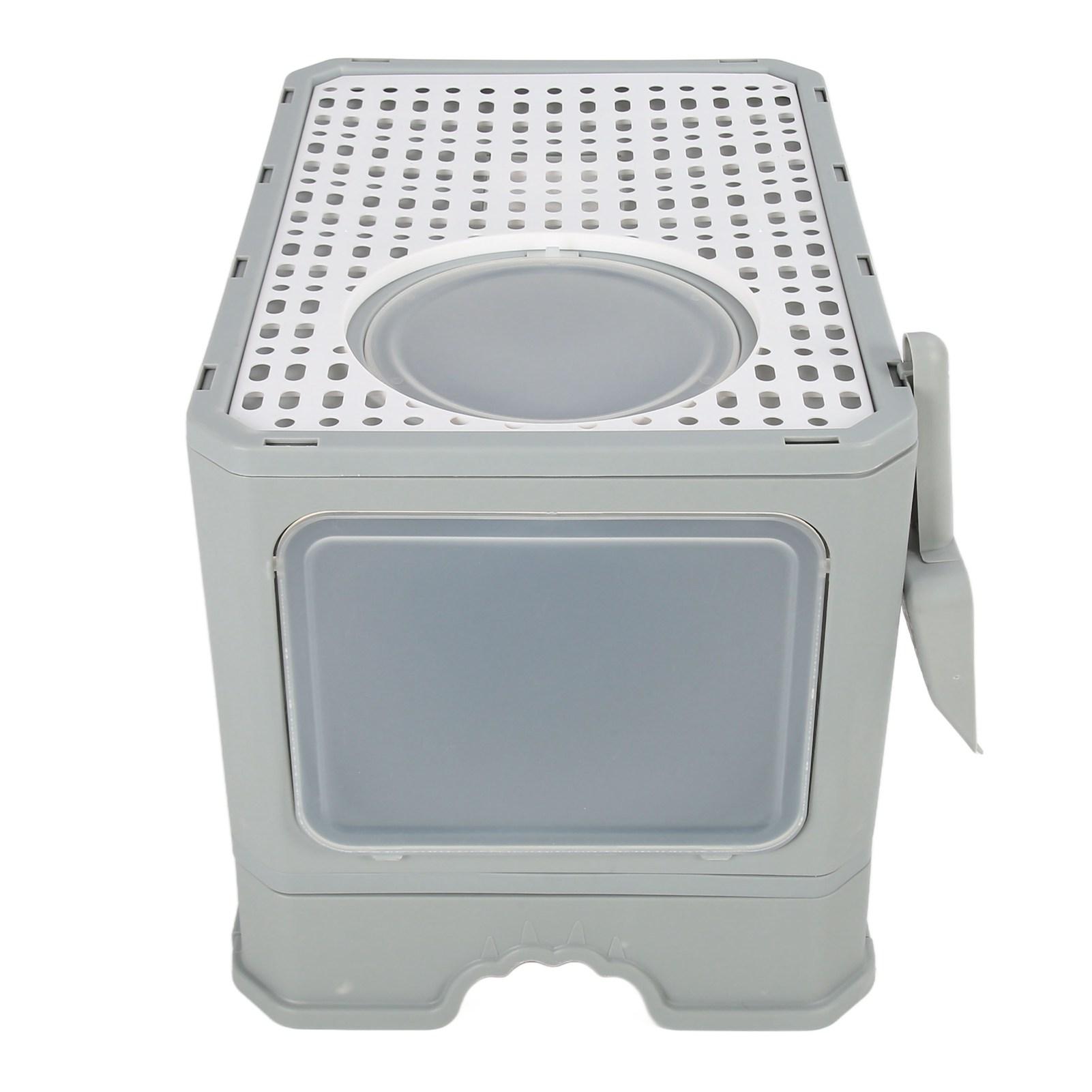 

Cat Litter Box Fully Enclosed Drawer Type Prevent Leakage Large Space Kitten Toilet Box for Indoor Gray
