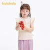 Balabala T-shirt for girls, short sleeved children's top, summer new style, striped T-shirt, sweet little fly sleeves
