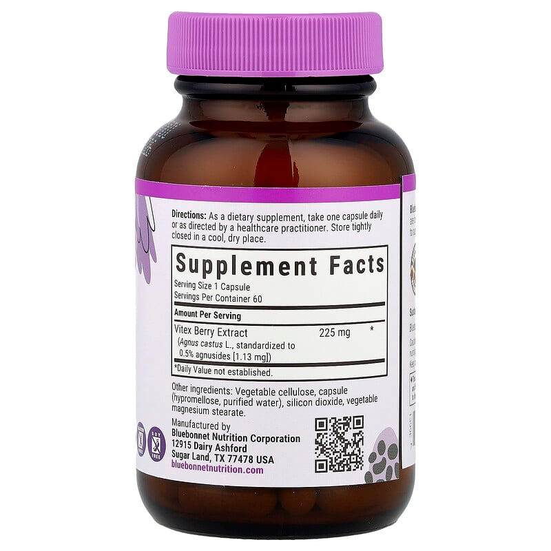 Vitex Berry Extract, 60 Vegetable Capsules (225 mg per Capsule)