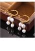 Bohemian Twist Faux Pearl Earrings: Elegant 18k Gold-Plated Titanium Steel Studs