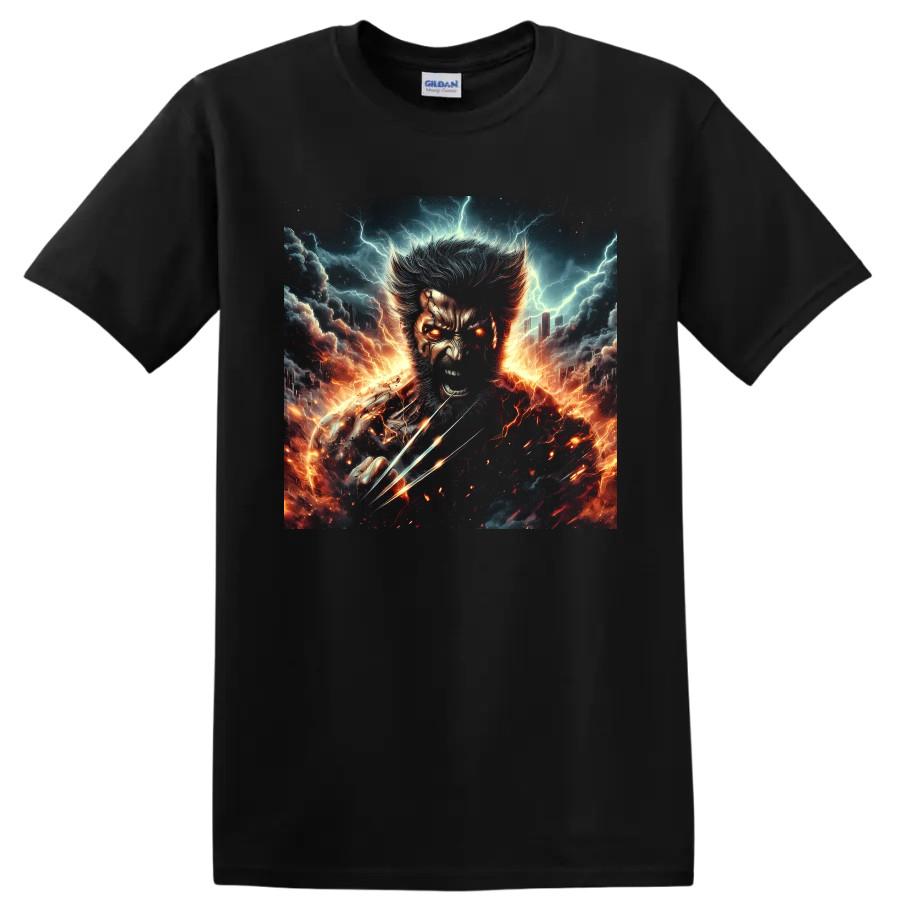 Wolverine Revenge Superhero T Shirt Lightning Claws Storm Graphic Art Print Tee