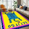 Ancient Egypt Abstract Carpet and Rug for Living Room Mat Colorful Tiger Leopard Figure Bath Non-Slip Bedroom Flannel Home Decor