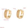 Women Creative Geometric Hoop Earrings Round Gold Color Ear Ring Zircon Crystal Buckle Type