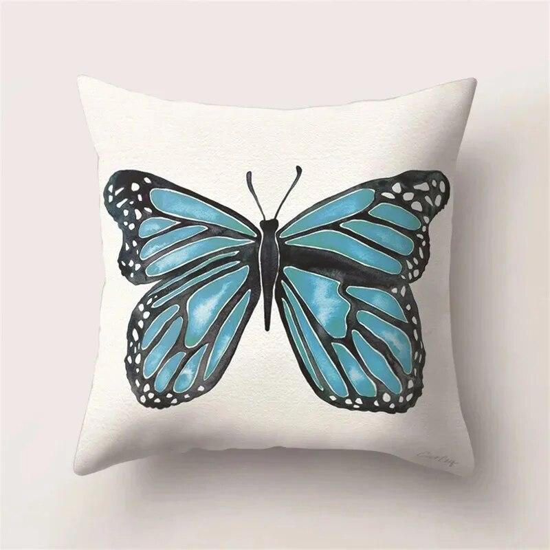 Simple Colorful Butterfly Print Pattern Luxury Home Decoration Pillowcase Living Room Sofa Car Cushion Cover