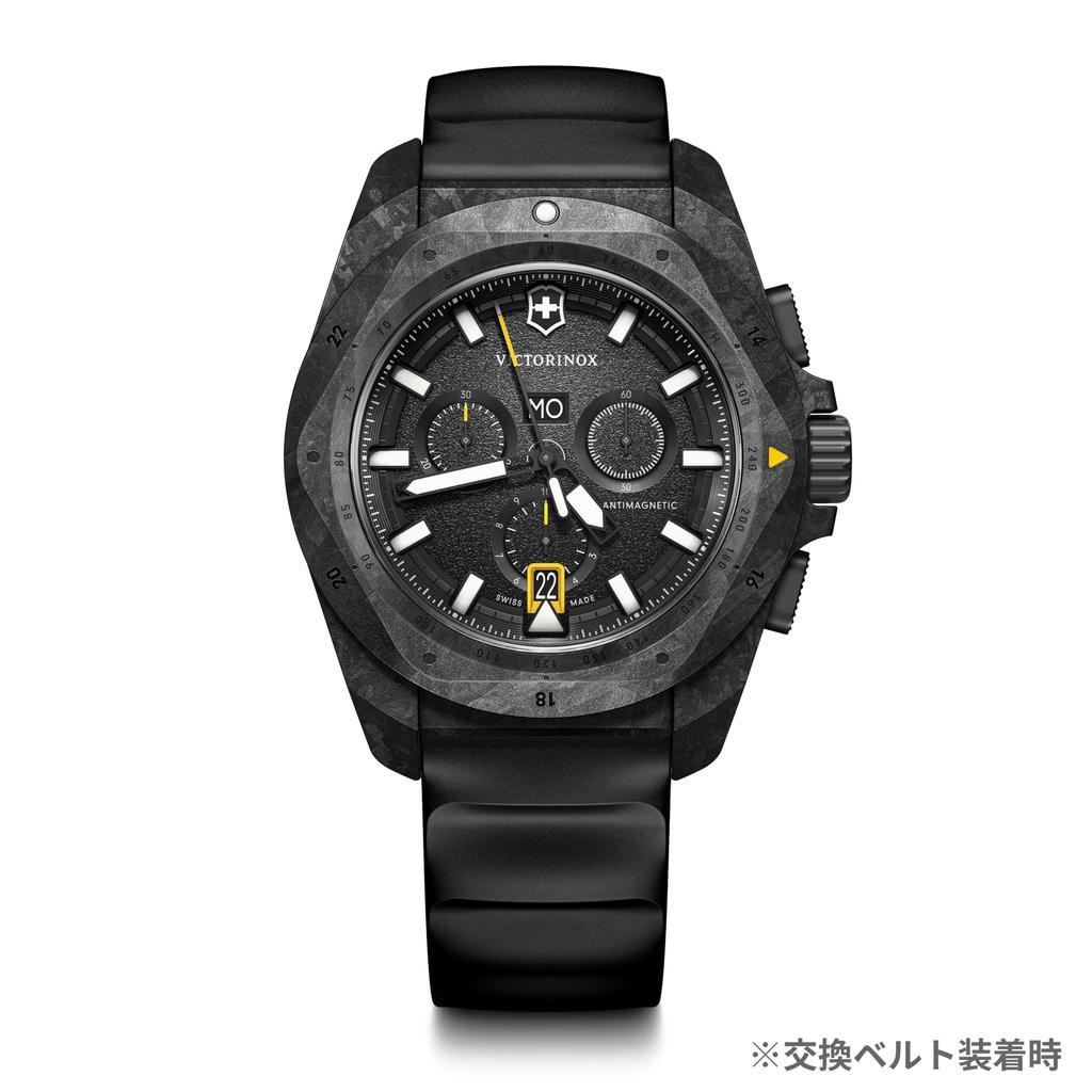 Victorinox CHRONO Carbon Composite Black Paracord Includes Replacement Rubber Strap and Accessory Carbon Composite Gift Item I.N.O.X. Watch,