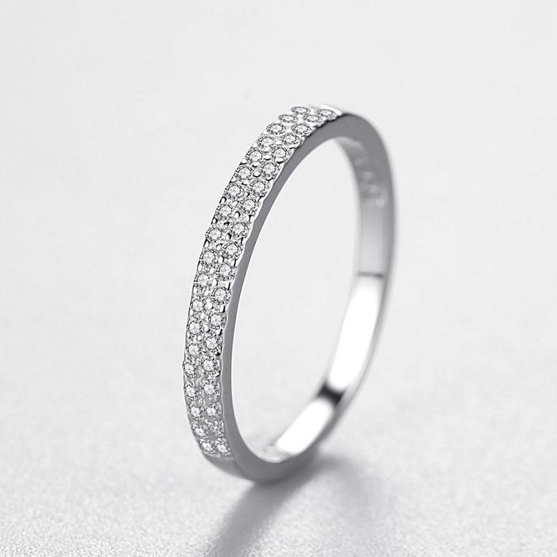 Tancise Classic 925 Sterling Silver  Zircon Ring Ladies Jewelry Wedding Promise Party Gift