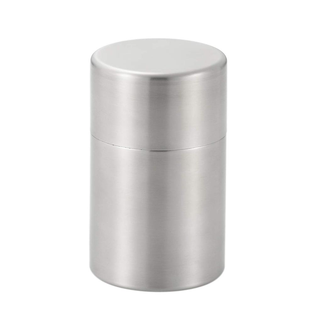Yoshikawa Sui Large Stainless Steel Tea Caddy, Tsubame-Sanjo, Made In Japan, YJ3102