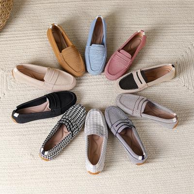 Moda Moda Zapatos de Mujer de Alta Calidad Primavera Nuevo Diseñador Zapato Plano Temperamento Sencillo Zapatos Casuales para Mujer Comodidad Zapato Tipo Frijol para Mujer