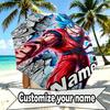 Custom Name Personalized DRAGON BALL Print Umbrella, Auto Open Close, 8‑Rib Sturdy Frame, Commute Camping Hiking Use, Birthday Gift