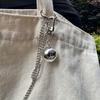 Stylish Silver Big Sphere Metal Charm Delicate Large Silver Sphere Pendant Keyring Charm for Art Lovers and Collectors
