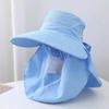 Sun Hat High-Density Sunscreen Fabric UPF50+ Protection Wide Brim Fisherman Hat Shawl Face Guard Design Outdoor Summer Hat