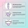 925  Silver January-December Birthday Stone Love Zircon Pendant Bead Fit Charms Necklace Bracelet Women Jewelry DIY Gift