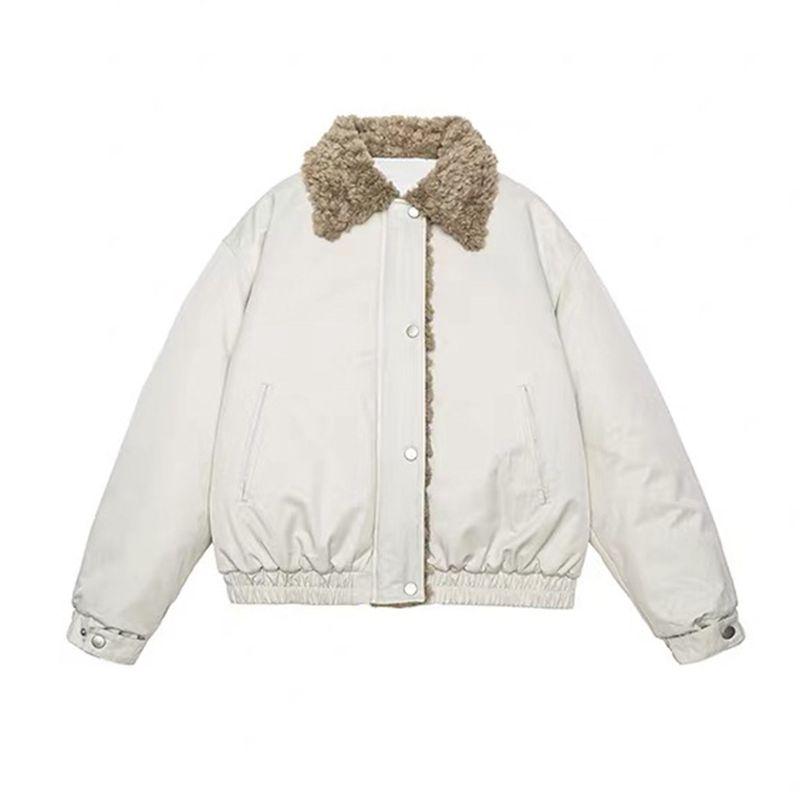 Blaexit Barn Style Fur Collar Thickened Warm Cotton Jacket Winter Clothing Men's Coat Fleece-Lined Short Cotton Jacket