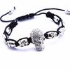 Unisex Bracelet Cord Leather Braided Rope Skull Adjustable Gift Punk