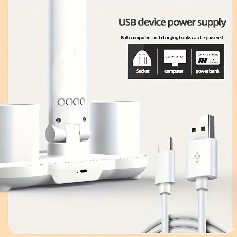 Multifunctional Dual-Head LED Desk Lamp, Multifunctional Fan Desk Lamp, Multifunctional USB Pen Holder Lamp, 3 Modes, Reading Light, Fan Light