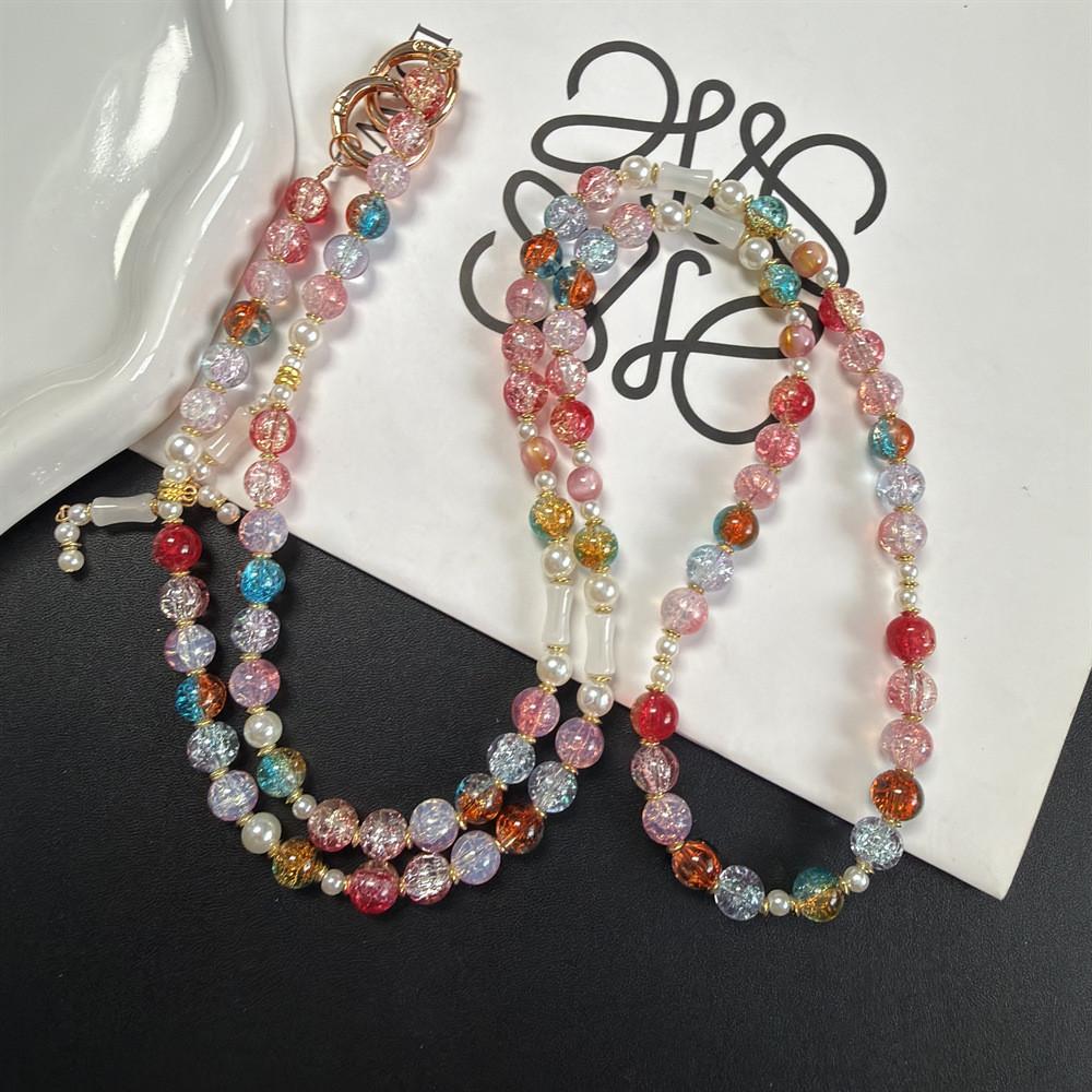Pvc Mobile Phone Chain With Colorful Beaded Pendant For Women And Men
