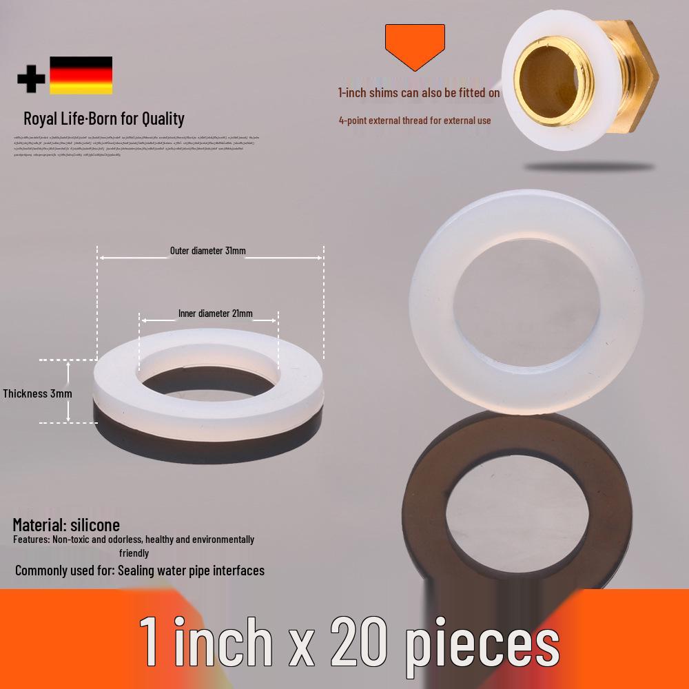 1-Inch Silicone Rubber Gasket Ring for Water Heaters and Pipes - 4-Minute Seal Flat Gasket