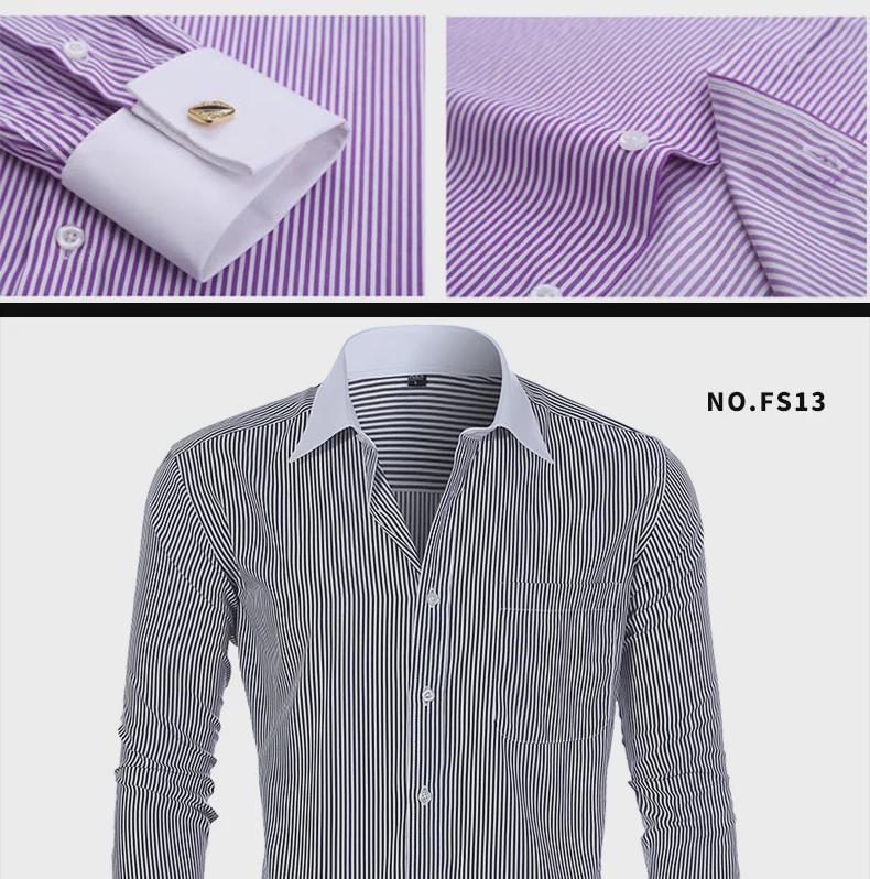 Men's Casual Spring/Summer Shirt with French Cufflinks, Large Size