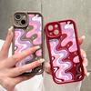 Měkký silikonový čtvercový žebříkový vzor tisku Pouzdro telefonu Plný kryt fotoaparátu Ochranné pryžové pouzdro odolné proti nárazům pro iPhone Infinix Tecno OnePlus