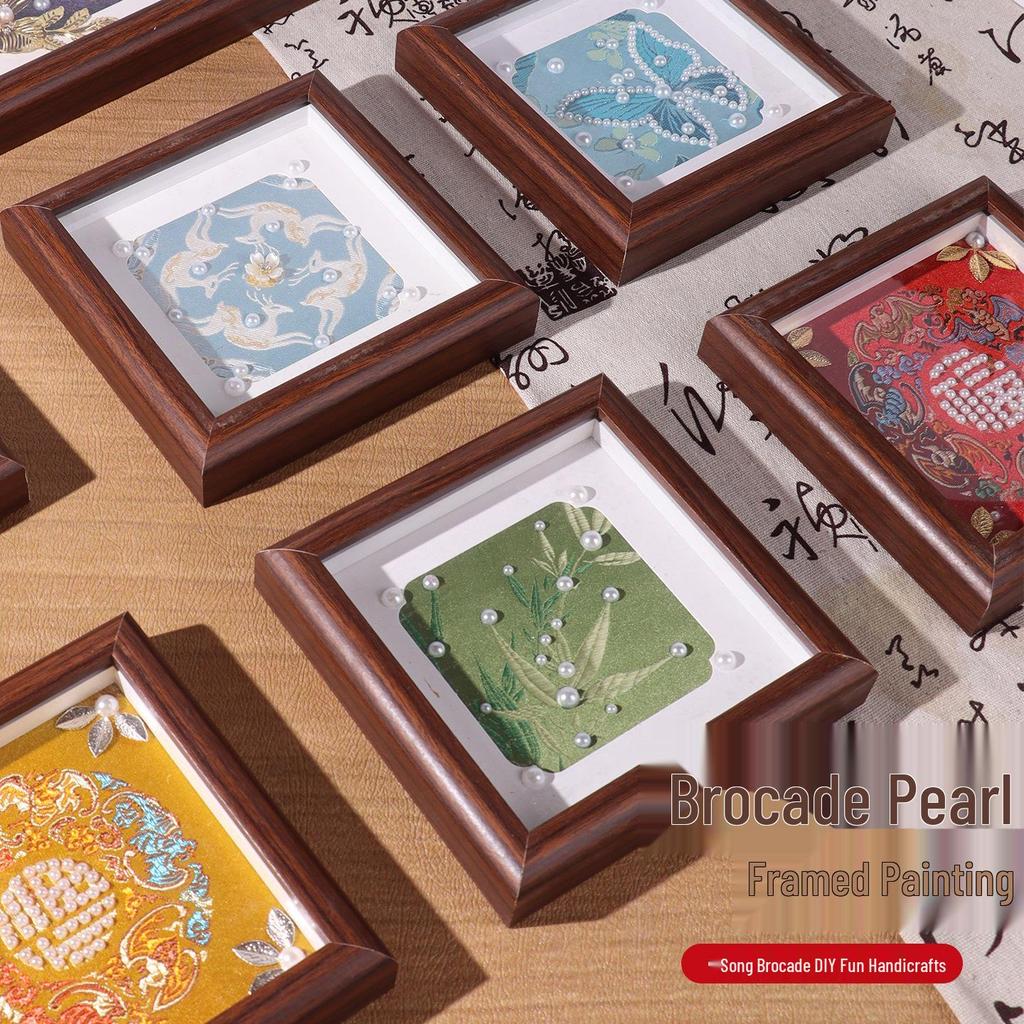DIY Pearl Painting Kit: Chinese National Style Brocade Frame for Dragon Boat Festival and Team Building Activities