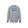 Levis Logo Print Crew Neck Pullover Long Sleeve Sweatshirt Men Sweatshirt Gray 38712-0050