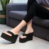 Women's Flip Flops Summer Outside Slope Heel Thick Soled Slippers Anti Slip Fashionable Women's Cool Slippers Women Sandals