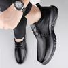 Fashion Walk Mens Oxford Shoes British Style Man Genuine Leather Casual Shoes Non-Slip Lace-Up Formal Dress Footwear Elegantes Men Shoe