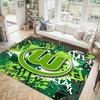 VfL Wolfsburg FC Design Kristall Samt Teppich Gemütlich Nicht?Rutschfester Teppich mit Aufdruck für Schlafzimmer Wohnzimmer Eingang